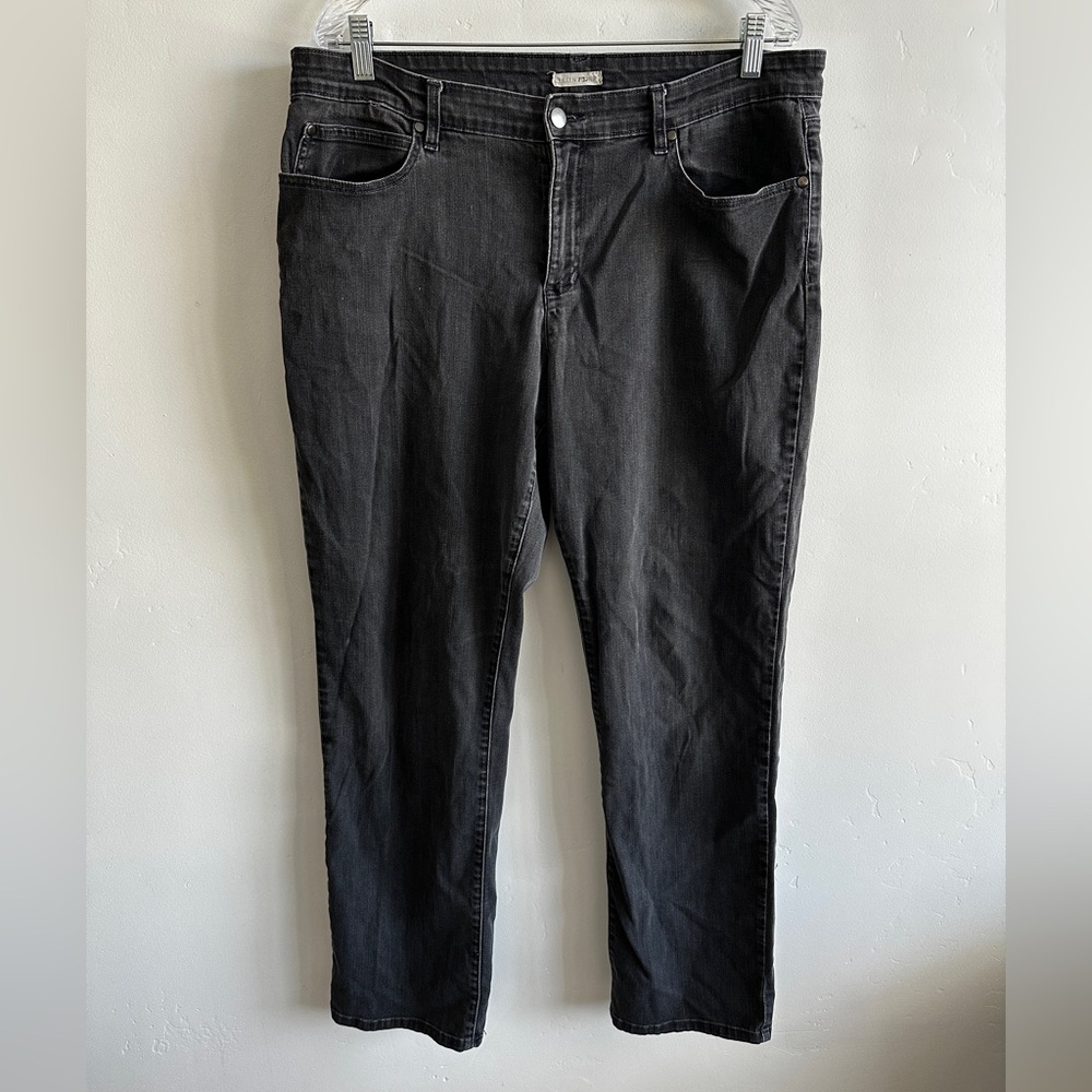 Eileen Fisher Organic Cotton Stretch Denim Slim Jean Light Grey Size 16 - Picture 3 of 9